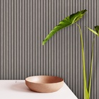 Papel De Parede  Ripado Largo Marrom Acizentado Sala 9m