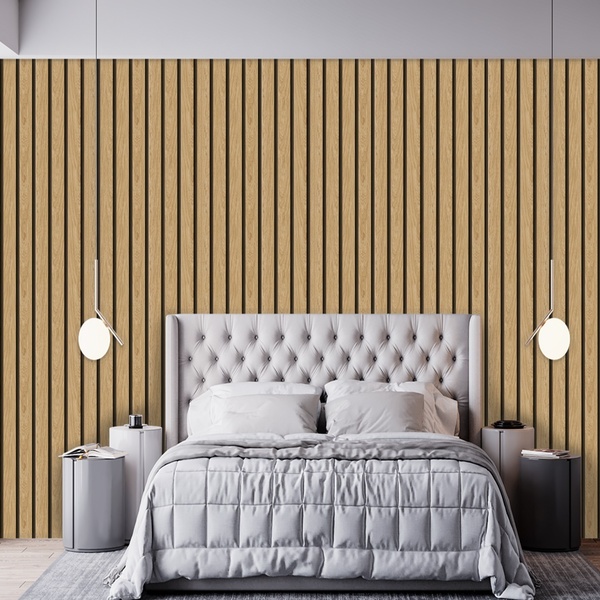 Papel De Parede  Ripado Largo Tipo De Madeira Pinus 3m