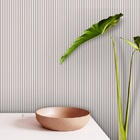 Papel De Parede  Ripado Liso De Madeira Cor Bege 12m