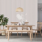 Papel De Parede  Ripado Liso De Madeira Cor Bege 15m