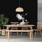 Papel De Parede  Ripado Liso De Madeira Preta Sala 6m