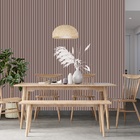 Papel De Parede  Ripado Liso Marrom Clarinho Sala 6m