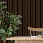 Papel De Parede  Ripas De Madeira Escura Linhas 12m