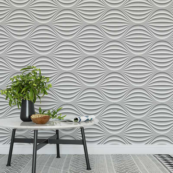 Papel De Parede Abstrato Efeito De Sombras Lavável 3d Tons De