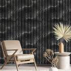 Papel De Parede Abstrato Ondas Preto E Cinza-60x300cm