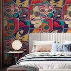 Papel De Parede Abstrato Retrô Mulheres-60x300cm