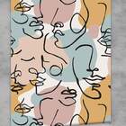 Papel De Parede Abstrato Rostos Minimalista-60x300cm