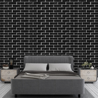 Papel De Parede Adesivo 3d Imita Tijolo Preto Autocolante Tij
