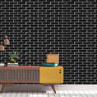 Papel De Parede Adesivo 3d Imita Tijolo Preto Autocolante Tij
