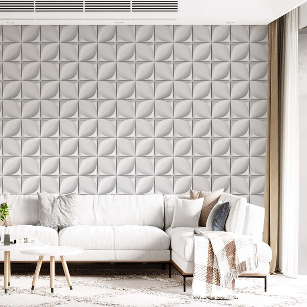 Papel De Parede Adesivo 3d Pétala Branco 3,3m