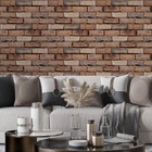 Papel De Parede Adesivo 3d Tijolo Marrom Envelhecido Rolo 10m