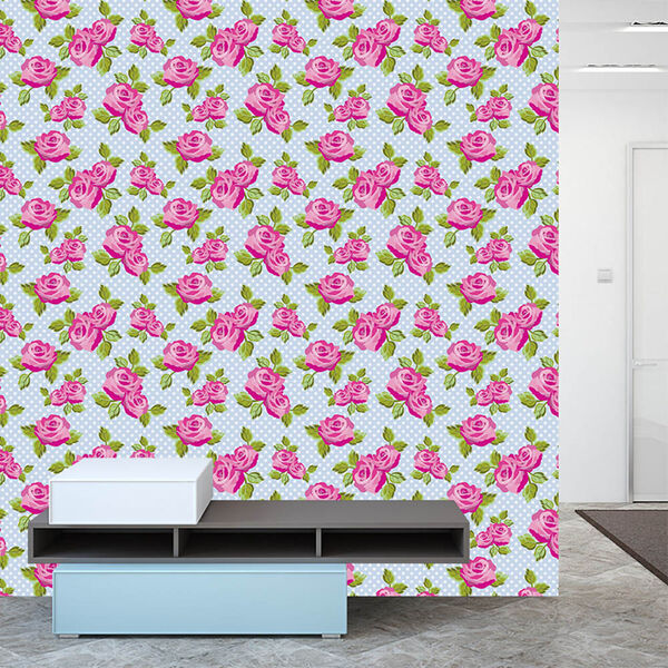 Papel De Parede Adesivo -rosas Poá - 039ppf