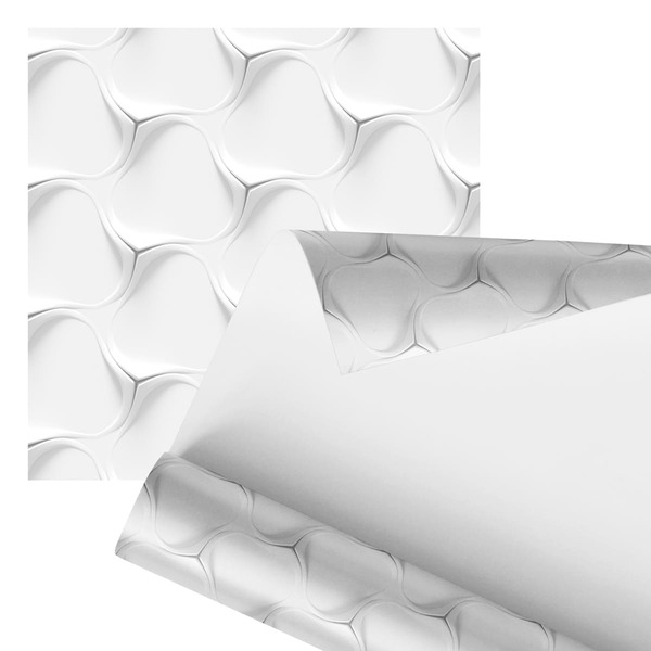 Papel De Parede Adesivo Abstrato 3d Minimalista Branco 2,80m