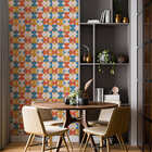 Papel De Parede Adesivo Abstrato Arabesco Cor Retro 2,80m