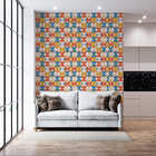 Papel De Parede Adesivo Abstrato Arabesco Cor Retro 2,80m