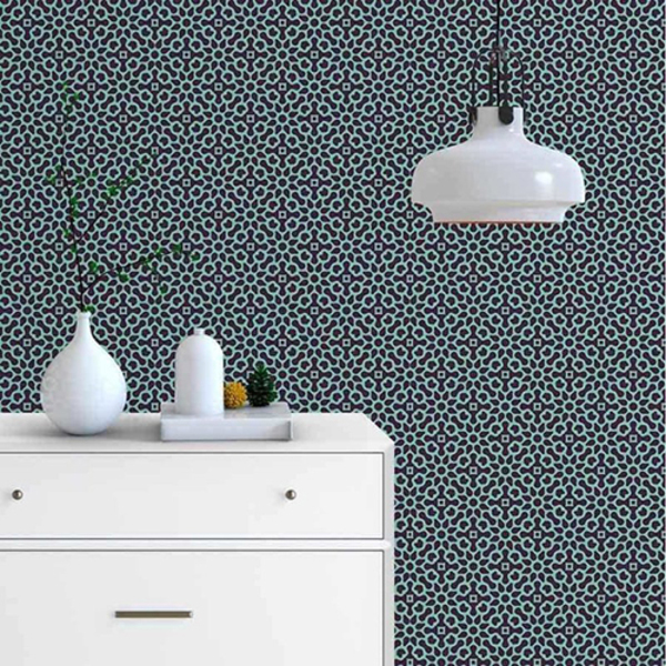 Papel De Parede Adesivo Abstrato Azul N03037 0,48x2,5m