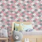 Papel De Parede Adesivo Abstrato Bolinhas Tons De Rosa - 60x3