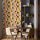 Papel De Parede Adesivo Abstrato Colorido Laranja Azul 2,80m