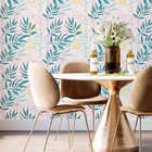 Papel De Parede Adesivo Abstrato Folhas N014012