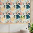 Papel De Parede Adesivo Abstrato Folhas N014056