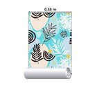Papel De Parede Adesivo Abstrato Folhas N014057 Rolo0,58x3m