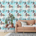 Papel De Parede Adesivo Abstrato Folhas N014057 Rolo0,58x3m