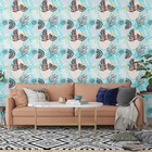 Papel De Parede Adesivo Abstrato Folhas N014057 Rolo0,58x3m