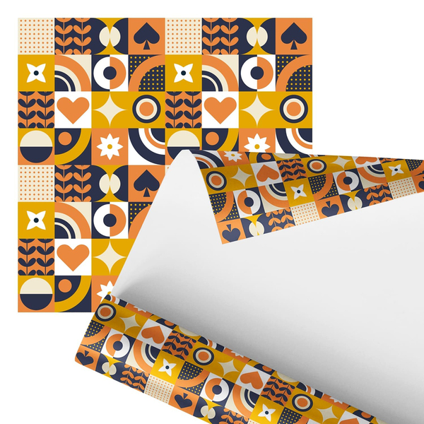 Papel De Parede Adesivo Abstrato Ícones Coloridos 2,80m