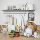 Papel De Parede Adesivo Abstrato Ícones Coloridos 2,80m