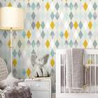 Papel De Parede Adesivo Abstrato Losangos Amarelo E Azul -  6