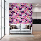 Papel De Parede Adesivo Abstrato Moderno Feminino Rosa 2,80m