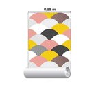 Papel De Parede Adesivo Abstrato Ondas Rosa N05064