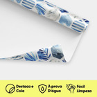 Papel De Parede Adesivo Abstrato Sala Estilo Floral Azul 3m