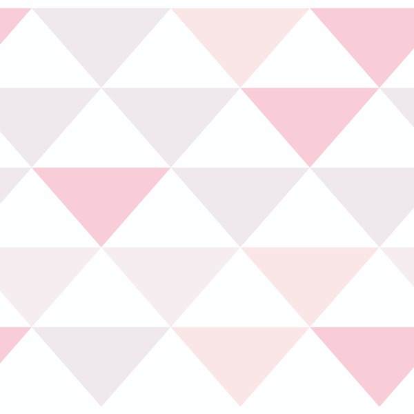 Papel De Parede Adesivo Abstrato Triângulos Rosa 300x52cm