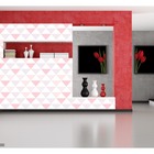 Papel De Parede Adesivo Abstrato Triângulos Rosa 300x52cm