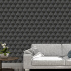 Papel De Parede Adesivo Adesivo 3d Vinilico Cubos Pretos Com
