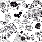 Papel De Parede Adesivo Adolescente Fundo Preto E Branco 12mx