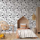 Papel De Parede Adesivo Adolescente Fundo Preto E Branco 6mx5