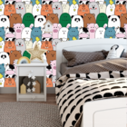 Papel De Parede Adesivo Animais Coloridos Quarto Bebê 15m