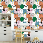 Papel De Parede Adesivo Animais Coloridos Quarto Bebê 3m