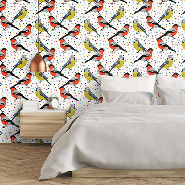 Papel De Parede Adesivo Animais Pássaros 01214