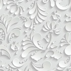 Papel De Parede Adesivo Arabesco Floral Branco 300x52cm