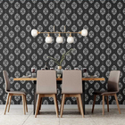 Papel De Parede Adesivo Arabesco Preto N07042