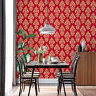 Papel De Parede Adesivo Arabesco Vermelho Decorativo 2,80m