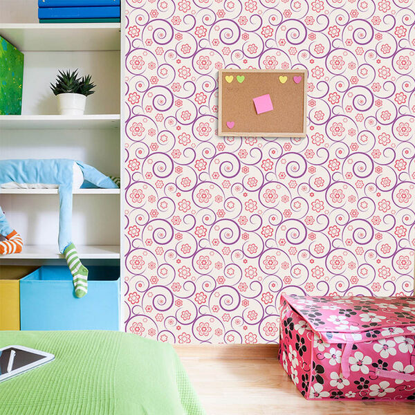 Papel De Parede Adesivo - Arabescos E Flores - 017ppt