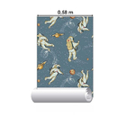 Papel De Parede Adesivo Astronautas Na Lua N03125 0,48x2,5m