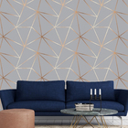 Papel De Parede Adesivo Autocolante Geométrico Gold Grey