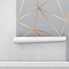 Papel De Parede Adesivo Autocolante Geométrico Gold Grey