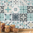 Papel De Parede Adesivo Autocolante Ladrilho Azulejo Em Tons