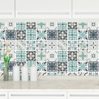 Papel De Parede Adesivo Autocolante Ladrilho Azulejo Em Tons